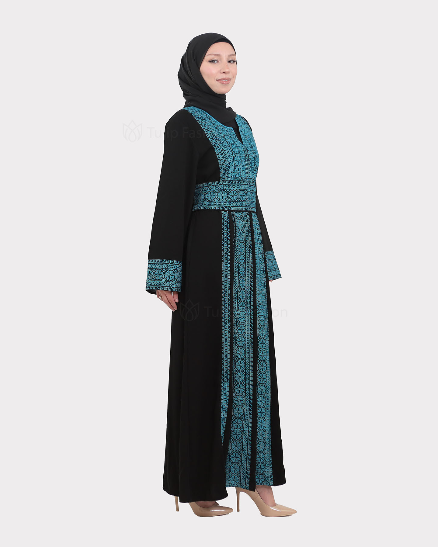 Traditional Abaya - Palestinian Thobe - Blue - 5