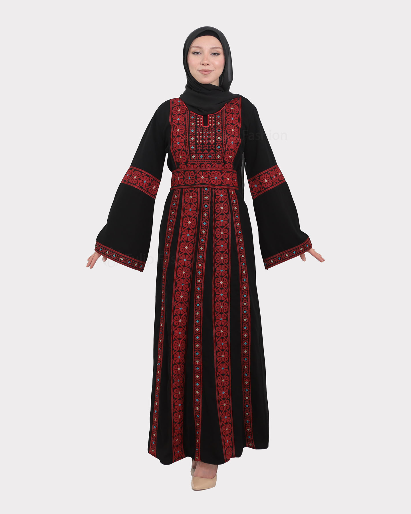 Traditional Abaya - Palestinian Thobe - Black - 3