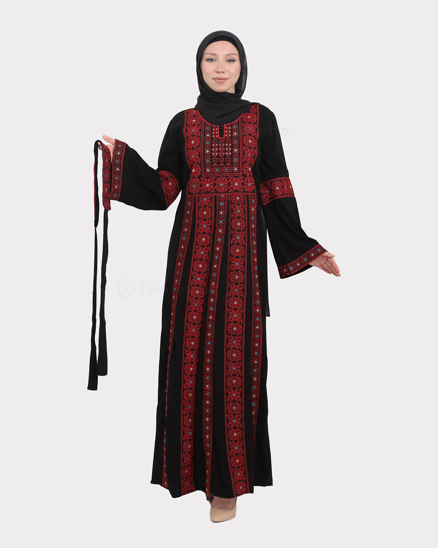 Traditional Abaya - Palestinian Thobe - Black - 2