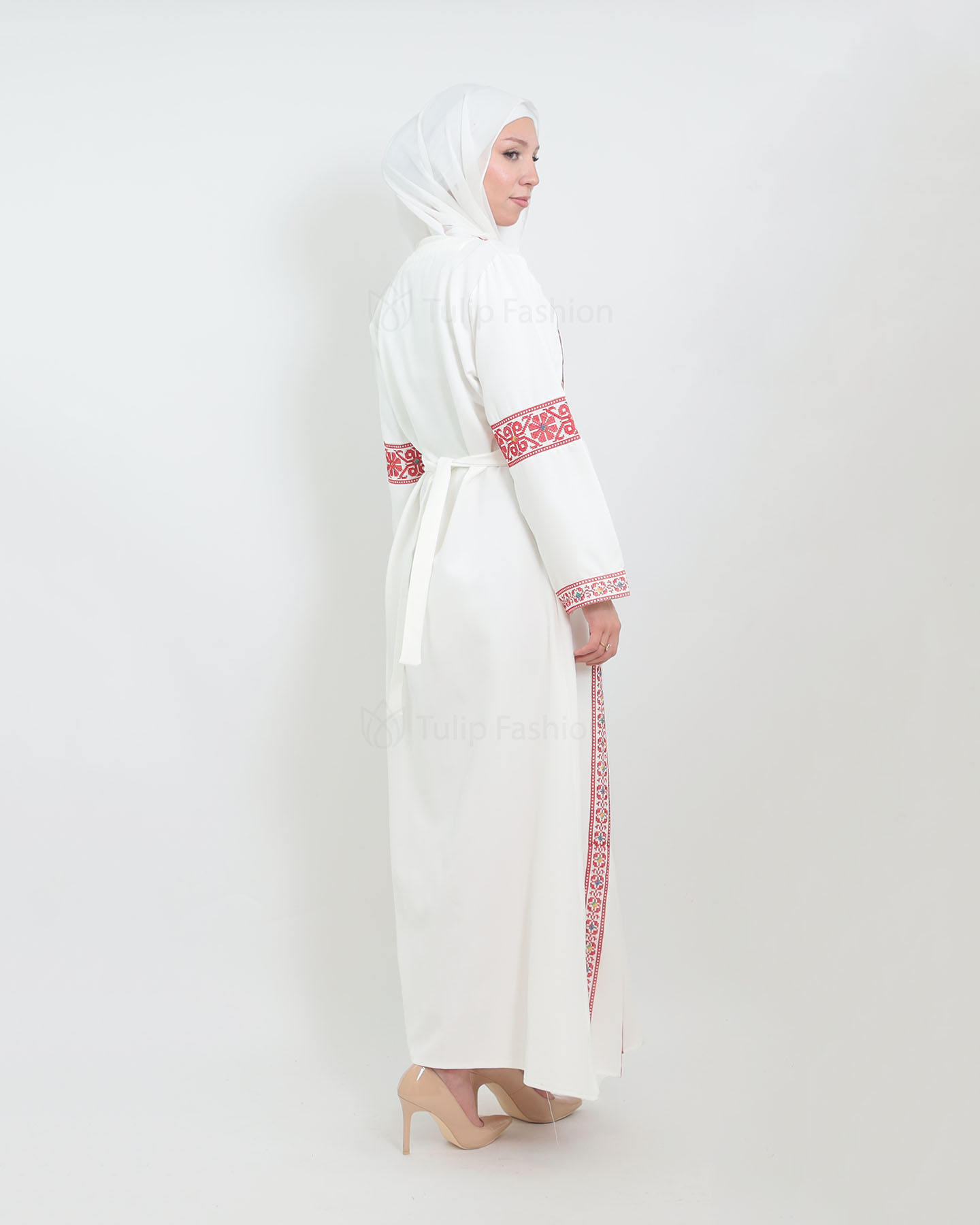 Traditional Abaya - Palestinian Thobe - White - 2