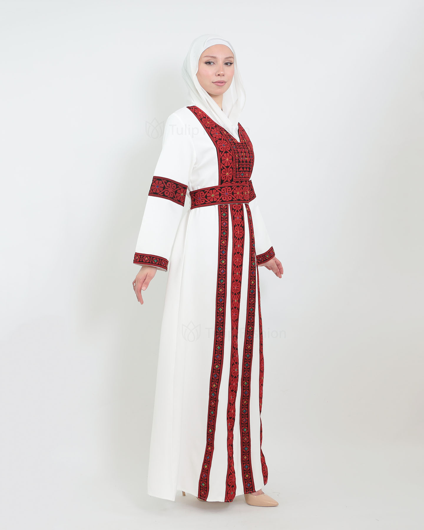 Traditional Abaya - Palestinian Thobe - Red - 2