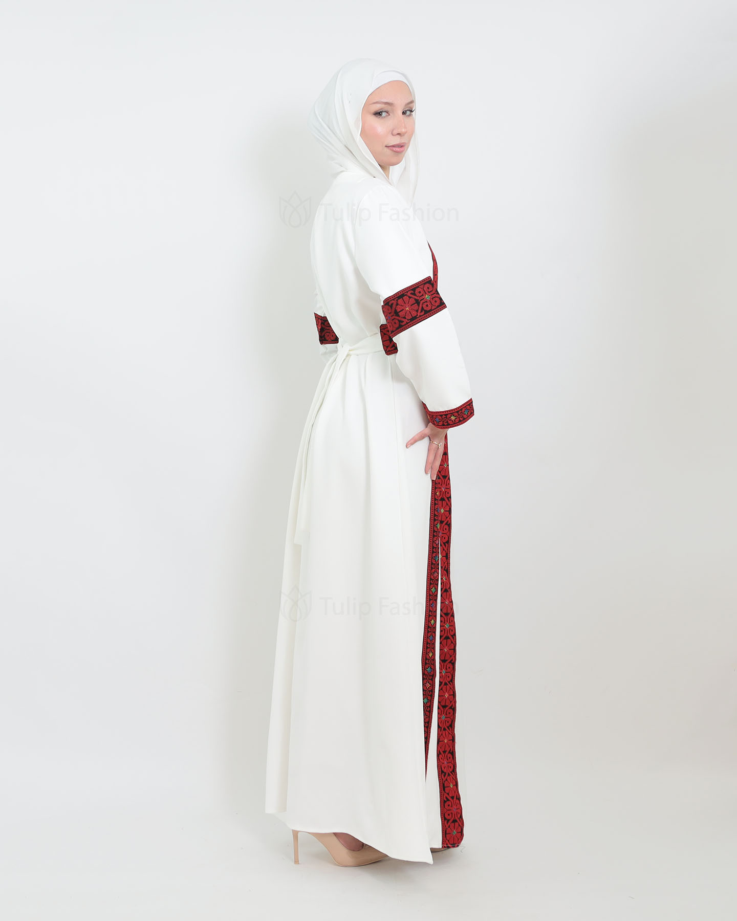 Traditional Abaya - Palestinian Thobe - Red - 3