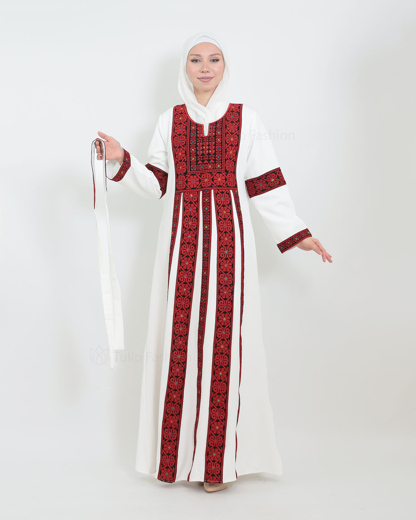 Traditional Abaya - Palestinian Thobe - Red - 4