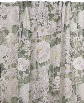 1 par Gardinlängder vita Rosor shabby chic lantlig stil