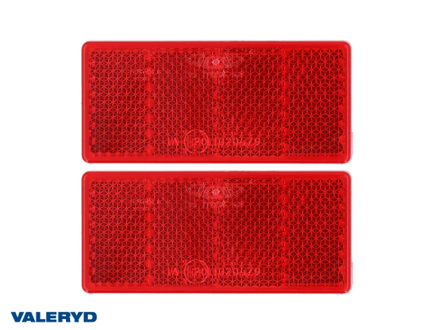 Rektangulär reflex 69x31,5 röd självhäftande (2-pack)