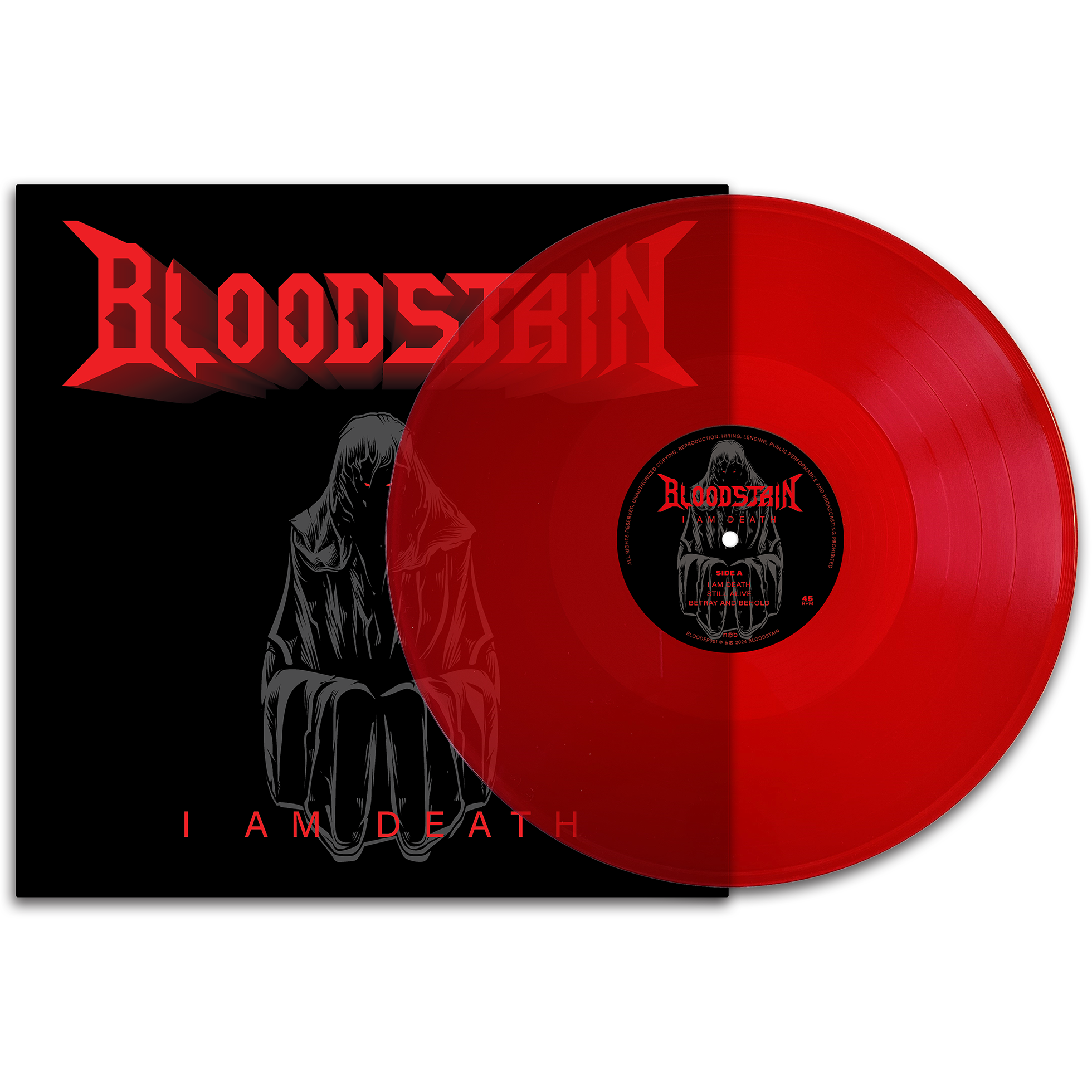 BLOODSTAIN - I AM DEATH, VINYL & T-SHIRT (BUNDLE) - 2