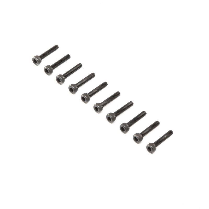 LOSI Cap Head Screws, Steel, Black Oxide, M3 x 16mm (10)