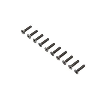LOSI Flat Head Screws, Steel, Black Oxide, M4 x 18mm (10)