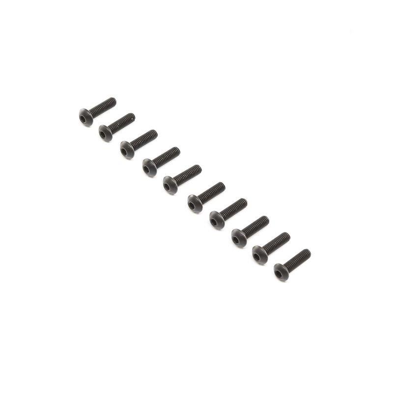 LOSI Button Head Screws, Steel, Black Oxide, M4 x 14mm (10)