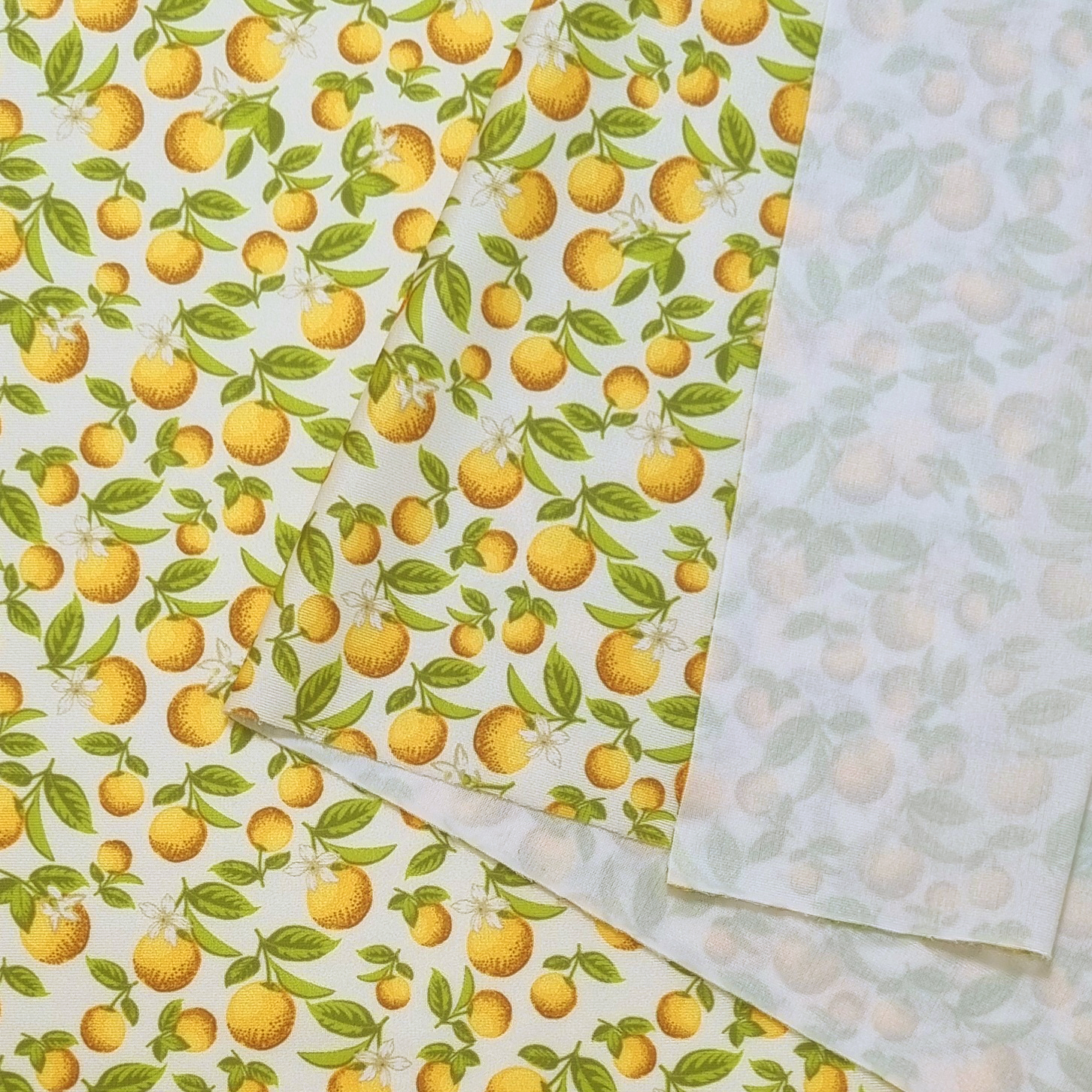 Recycled polyester swimwear fabric matte with oranges - 3
