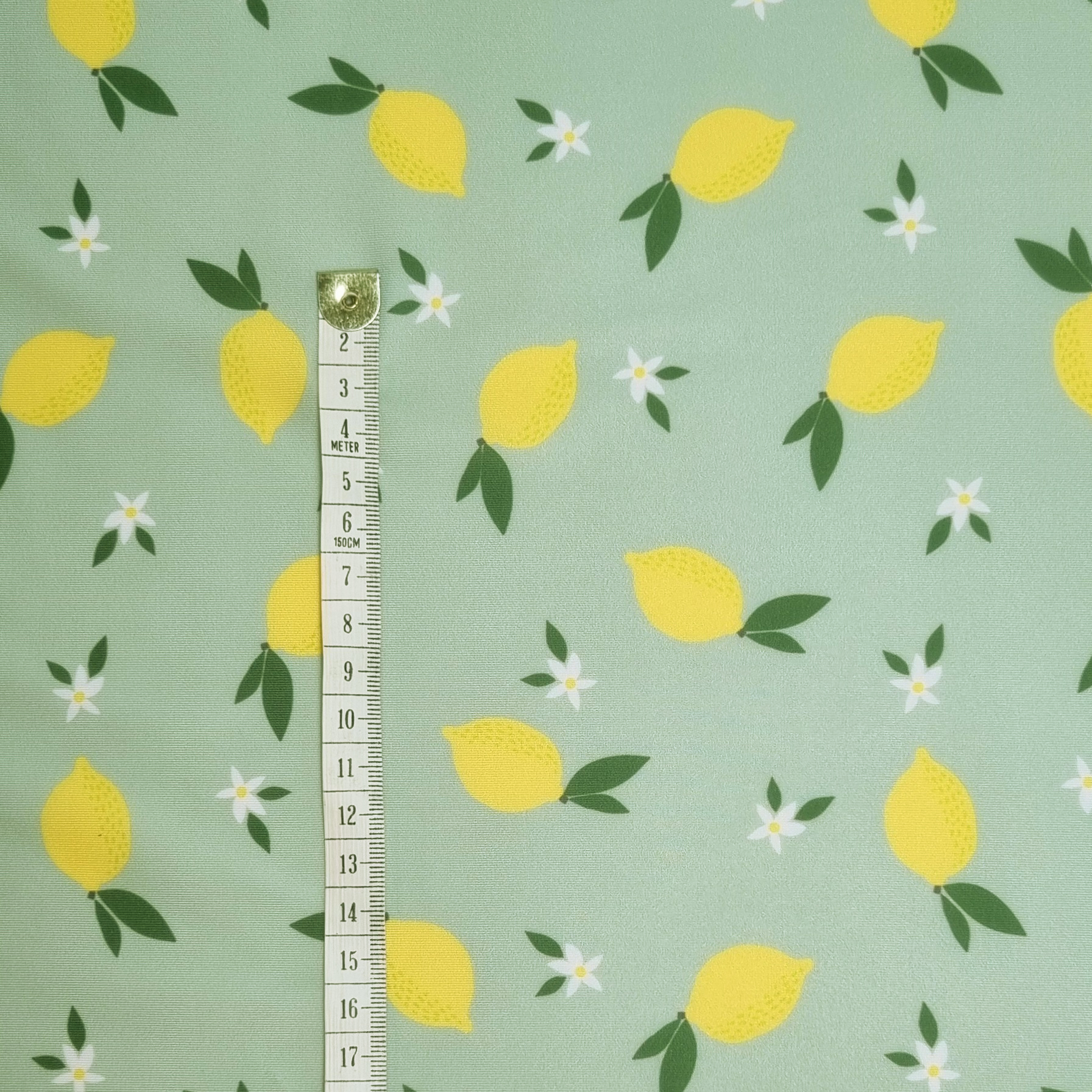 Recycled polyester swimwear fabric matte with lemons