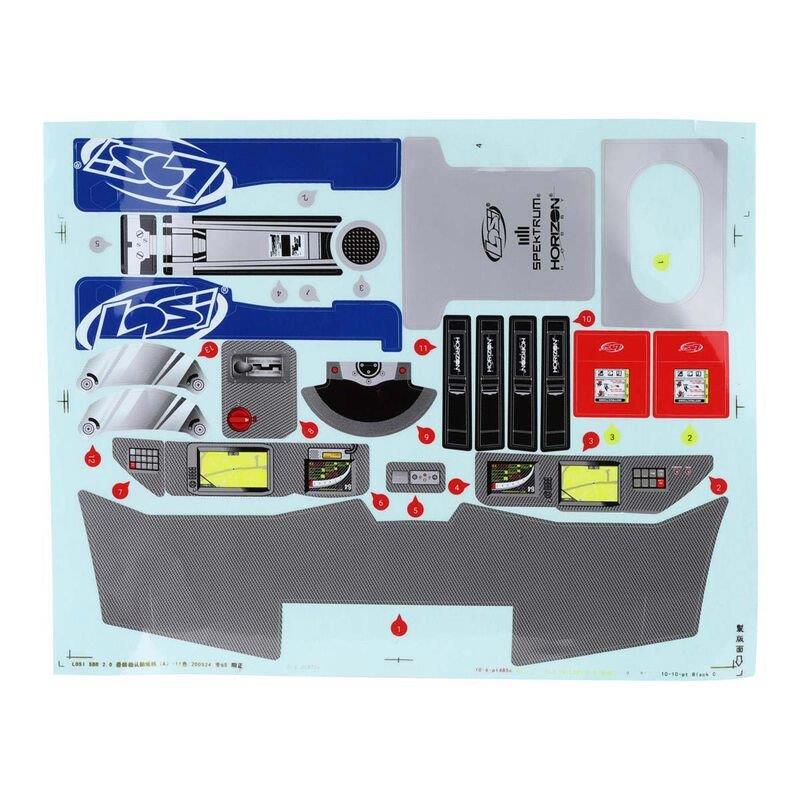 LOSI Interior Set with Helmets, Clear: SBR 2.0 - 3