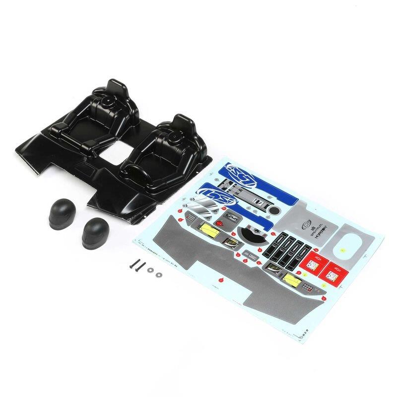 LOSI Interior Set with Helmets, Clear: SBR 2.0