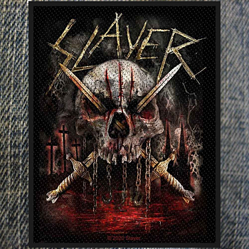SLAYER - PATCH, SKULL AND SWORDS