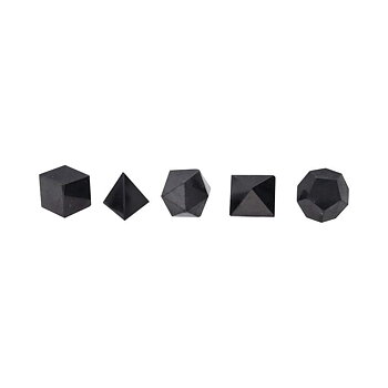 Set med 7 heliga geometriska former i Shungit