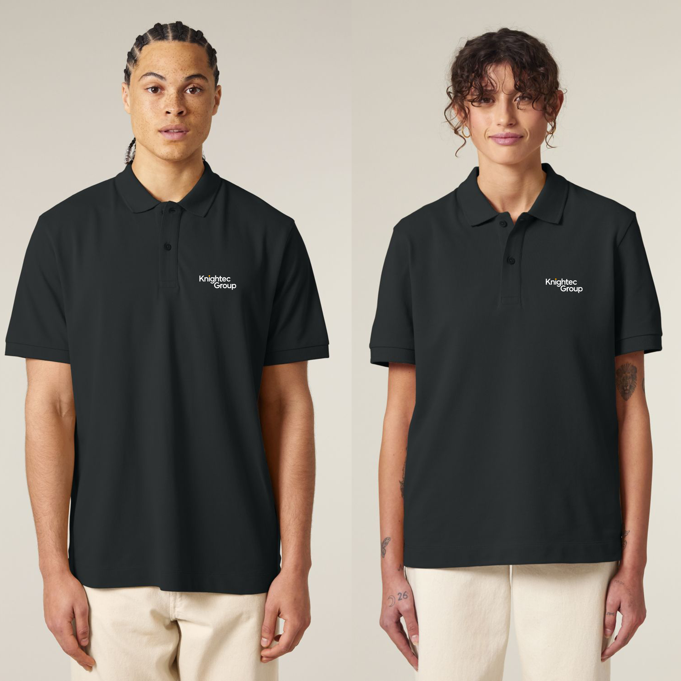 Polo shirt black Unisex OFFICE - 3
