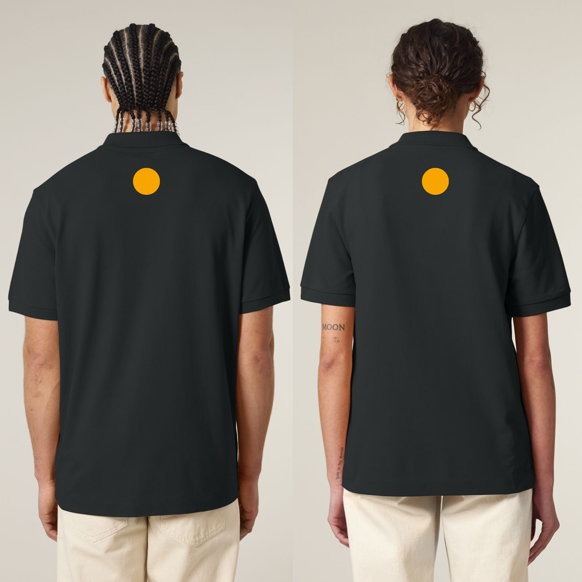Polo shirt black Unisex OFFICE - 4