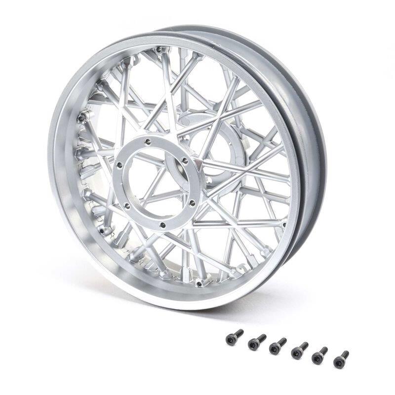LOSI Rear Wheel Set, Satin Chrome: Promoto-MX