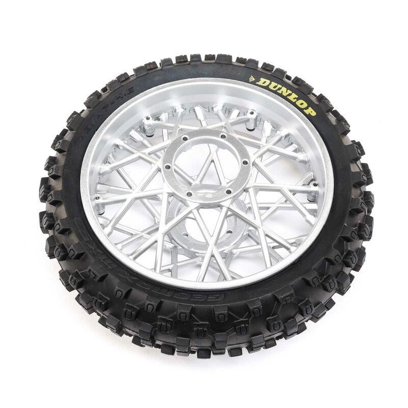 LOSI Dunlop MX53 Rear Tire Mounted, Chrome: Promoto-MX