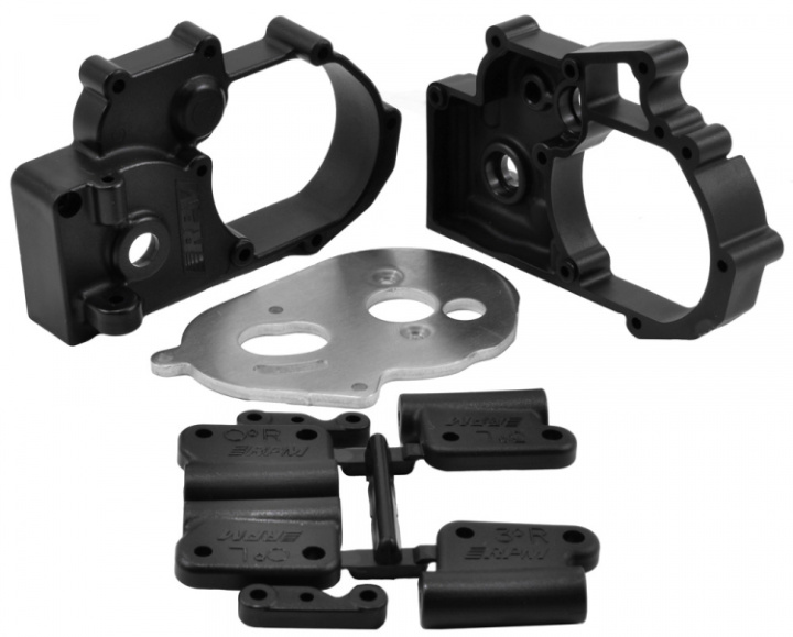 Black Gearbox Housing & Rear Mounts for 2WD; Slash, Rustler, Stampede & Bandit