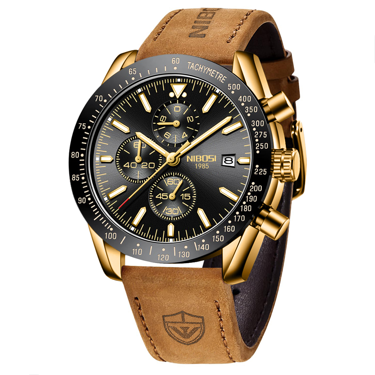Nibosi Trackmaster Gold Black Leather - 2