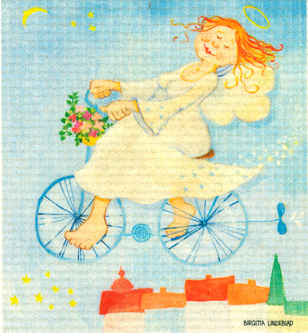Birgitta Lindeblad Disktrasa - Ängel på cykel