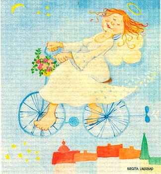 Birgitta Lindeblad Disktrasa - Ängel på cykel