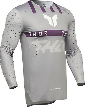 THOR SPORTMODE Flite Crossshirt Grau/ Lila/ Wieß