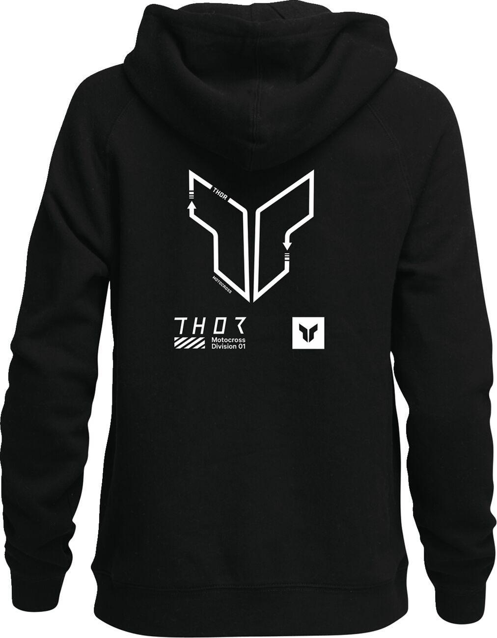 THOR Women's Trax Pullover Hoodie Svart/ Vit - 2