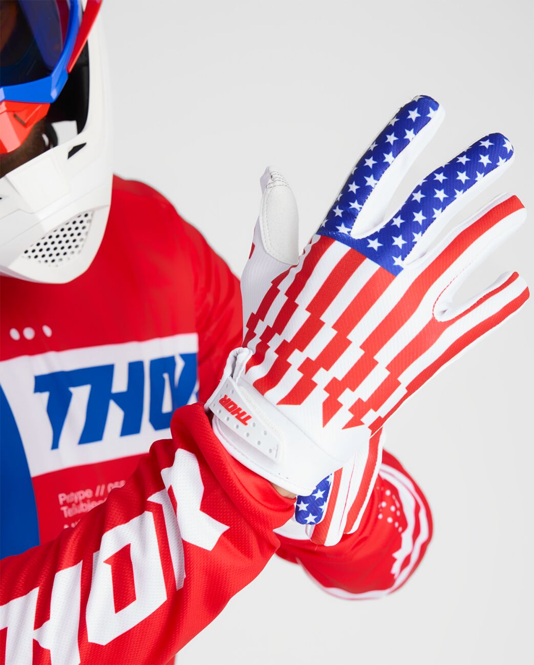 THOR LAUNCHMODE Handschuhe Blau/ Rot/ Wieß - 4