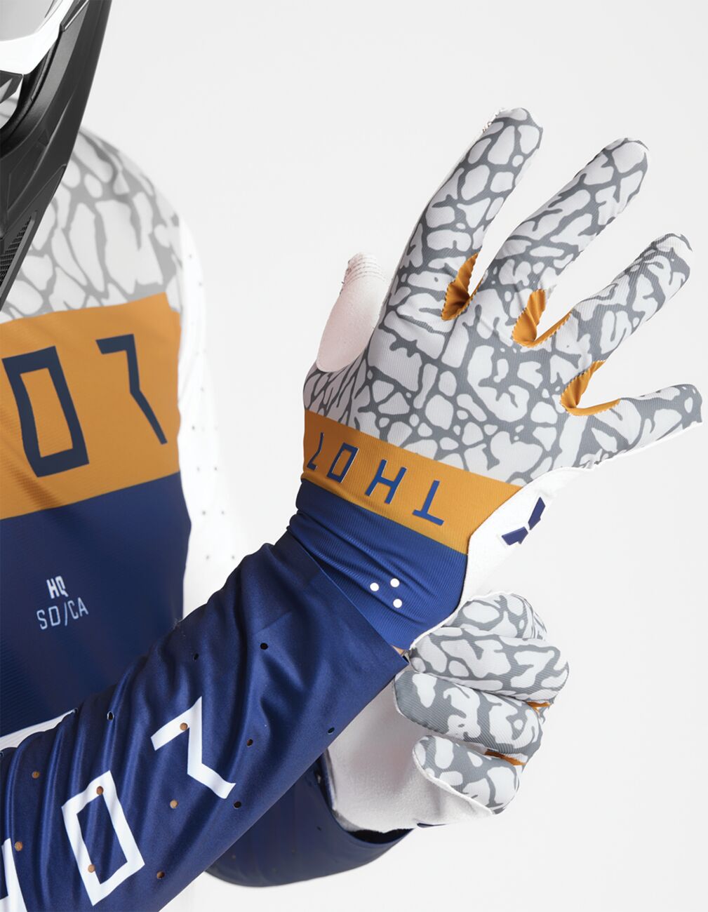 THOR SPORTMODE Bravo Handschuhe Copper/ Grau/ Blau/ Wieß - 4