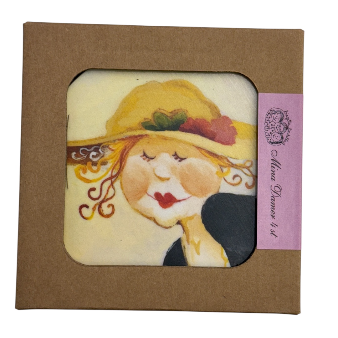 Birgitta Lindeblad Glasunderlägg 4-Pack - Mina Damer - 3