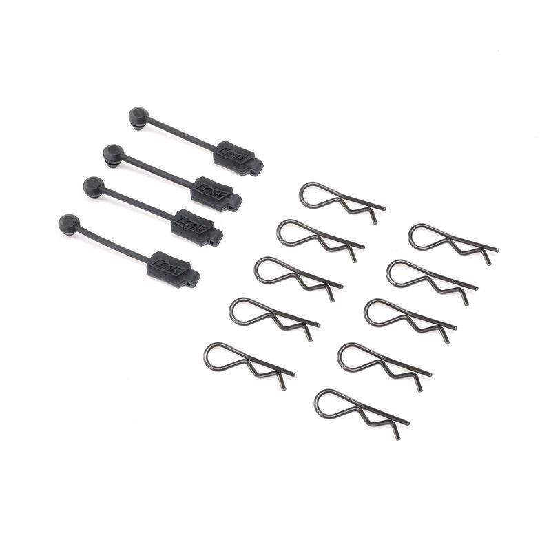 LOSI Body Clip (10) & Leash (4): PM-MX/SM