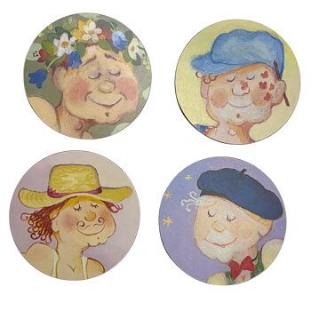 Birgitta Lindeblad Glasunderlägg 4-Pack - & Herrar