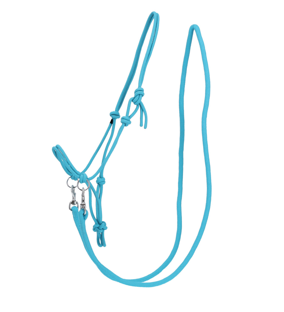 Rope halter for riding QHP, with reins, light blue - 3