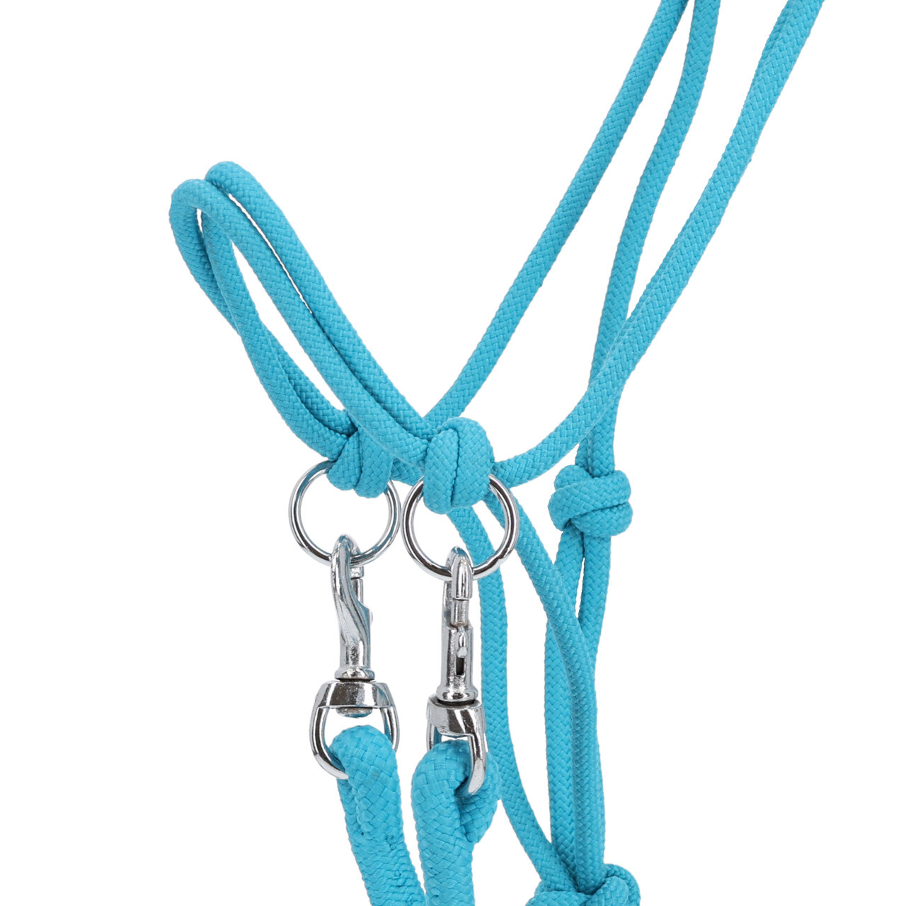 Rope halter for riding QHP, with reins, light blue - 2