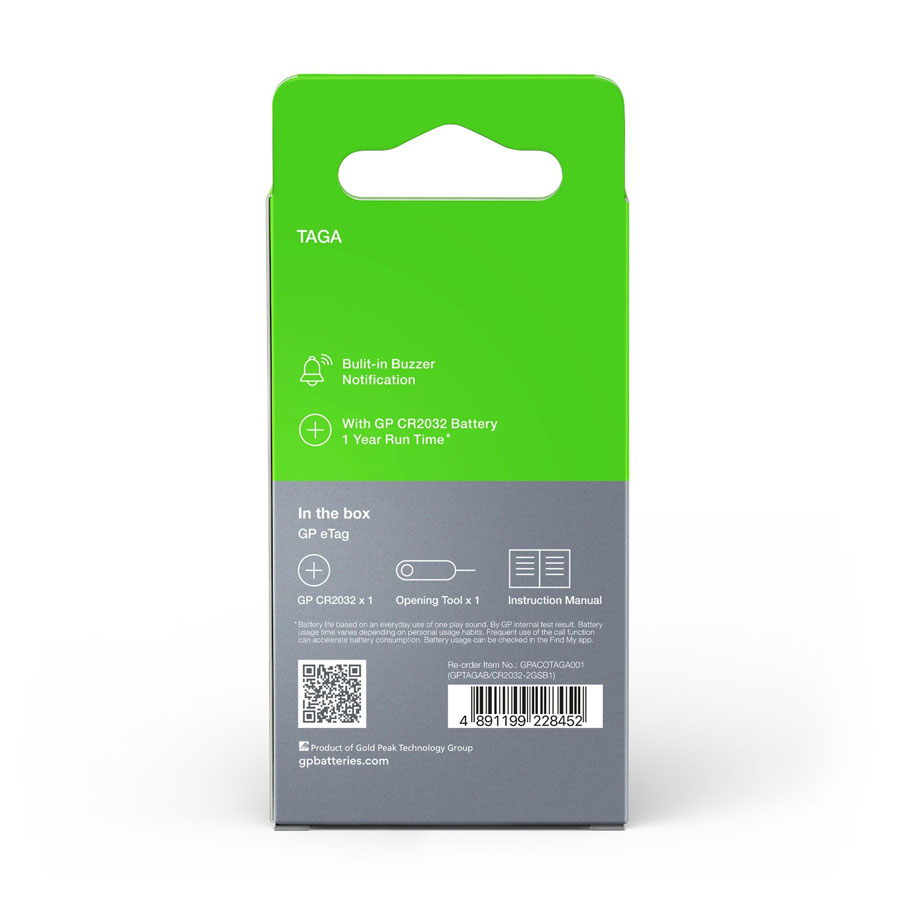 GP eTag Smart Tracker Svart - Bearplayshop.se