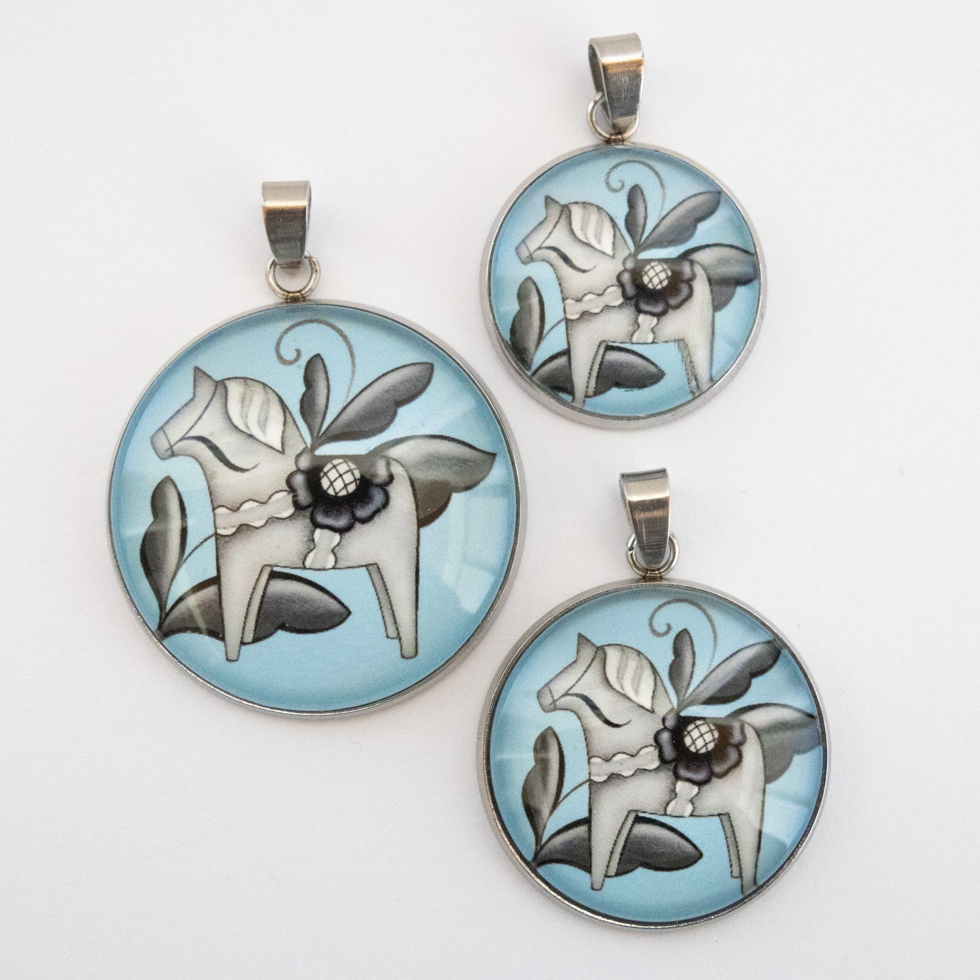 Glassmycke Dalahäst Aqua