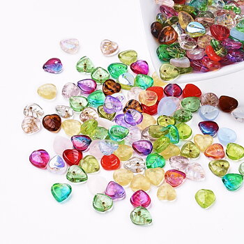 Tjeckiska glaspärlor – mixade hjärtblad 9,5 mm 