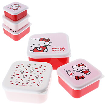 Hello Kitty 3-Pack Stapelbara Matlådor - Pretty in Pink 