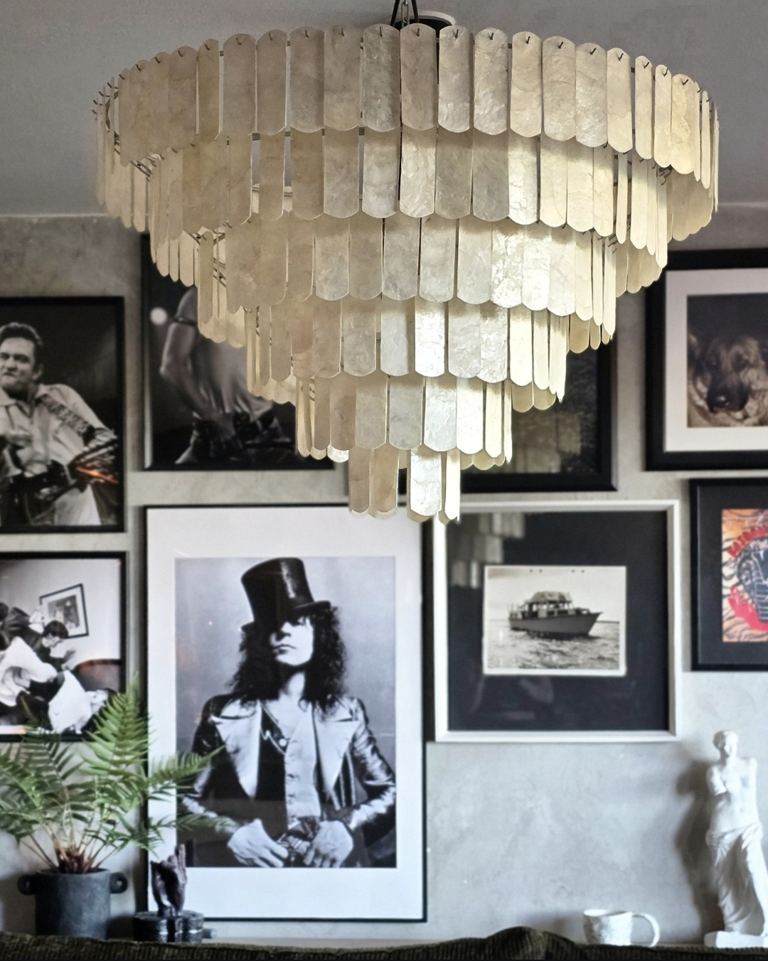 Snäckskalsskärm - Chandelier - Natur 70cm