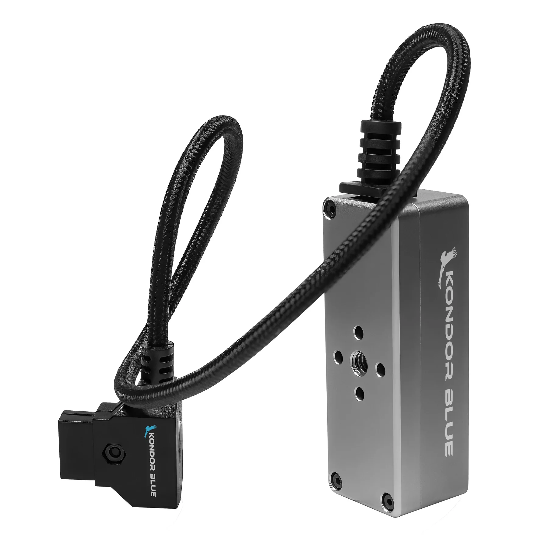 Kondor Blue 12v Metal D-tap Hub Voltmeter 4 Way Port Power Tap Splitter (1/4”-20 Threads) - 4