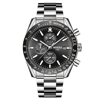 Nibosi Trackmaster Silver Black Steel