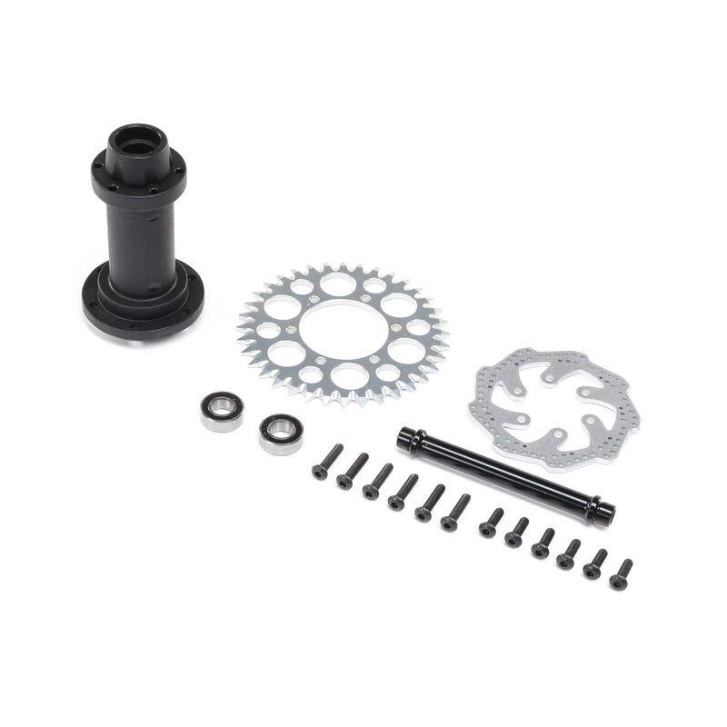 LOSI Complete Rear Hub Assembly: Promoto-MX