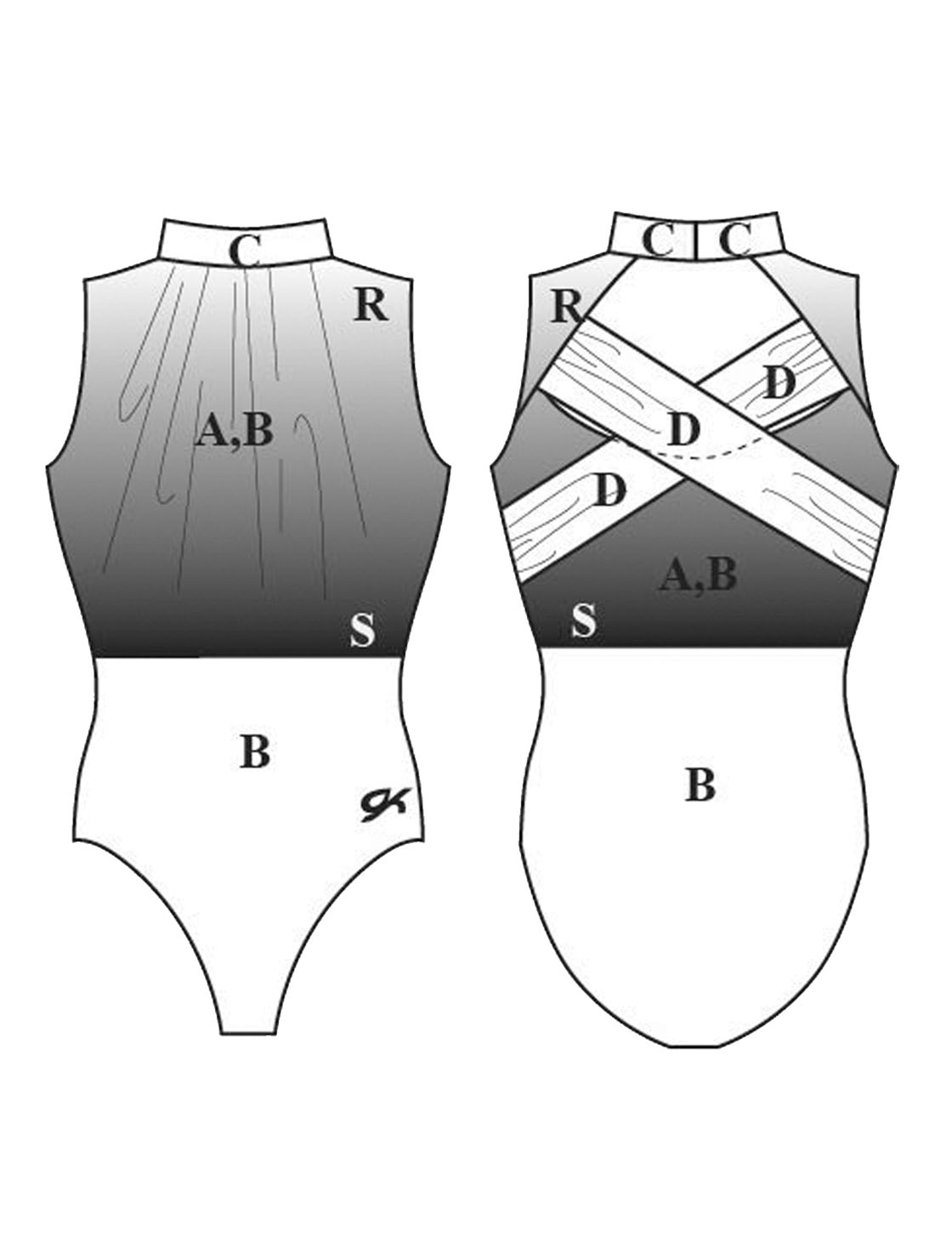 High Neck Royale Competition Leotard - 4