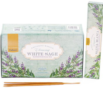 Tulasi Exclusive White sage ( Vit Salvia) Masala Rökelse Pinnar