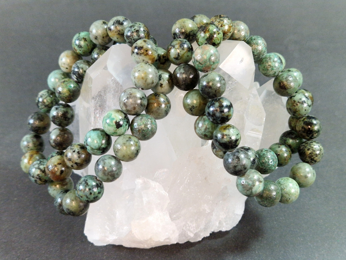 Afrikansk Turkos Armband  - 11 mm Pärlor
