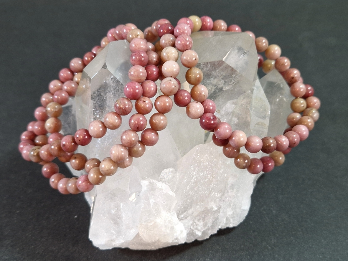 Rodonit Armband  - 7 mm Pärlor