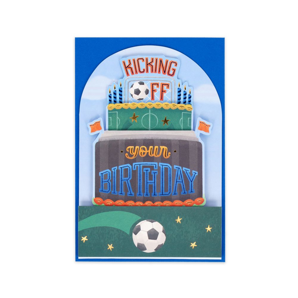 Popup Greeting card, Birthday Cake, Soccer (BGPU0029) - 2