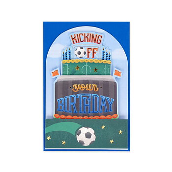 Popup Greeting card, Birthday Cake, Soccer (BGPU0029)